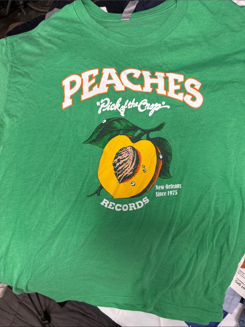 Next Level Apparel Green "Peaches Records" Graphic Tee